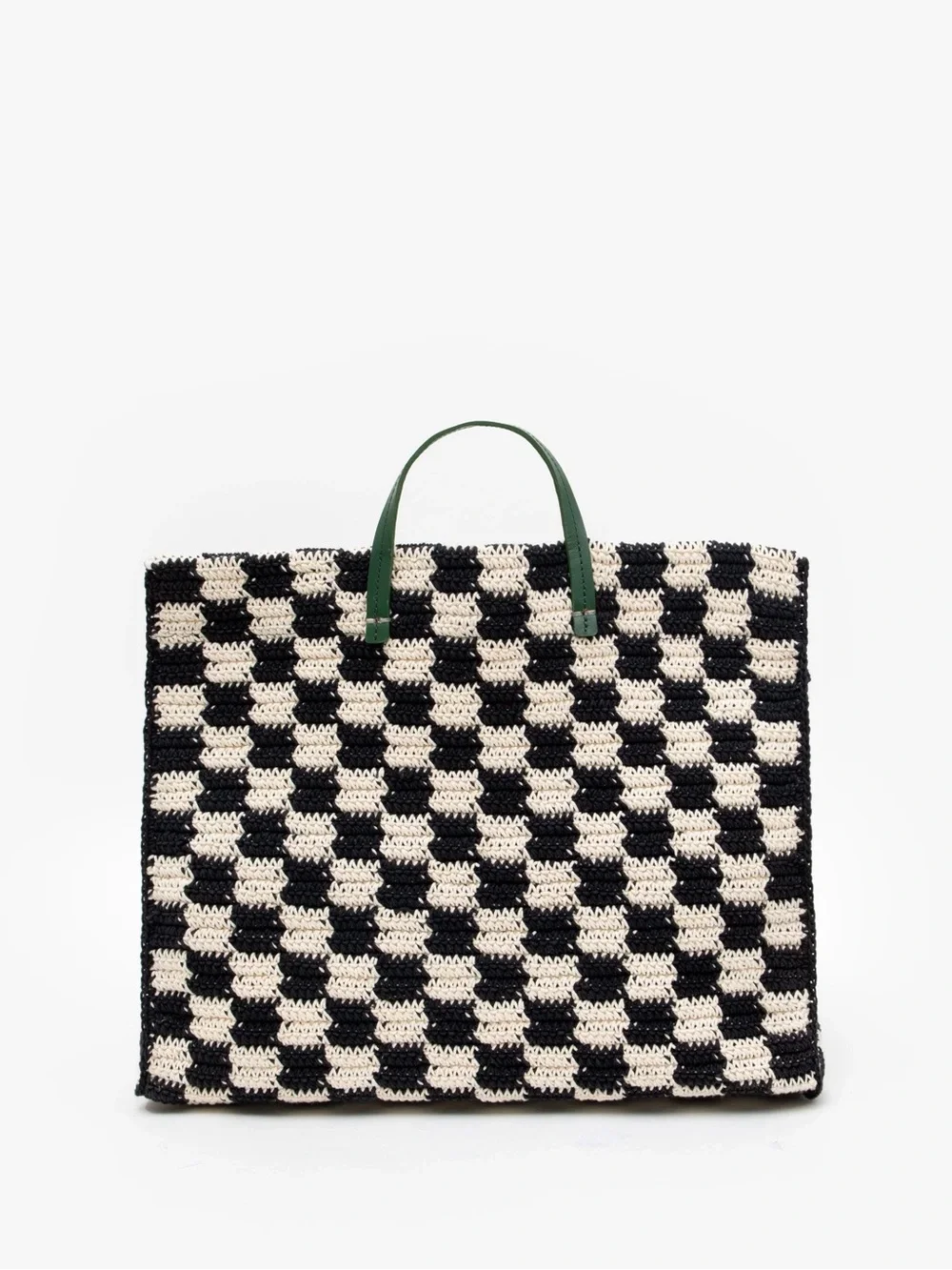 Clare V Black and Cream Summer Simple Tote with Multicolor Woven Shoulder Strap